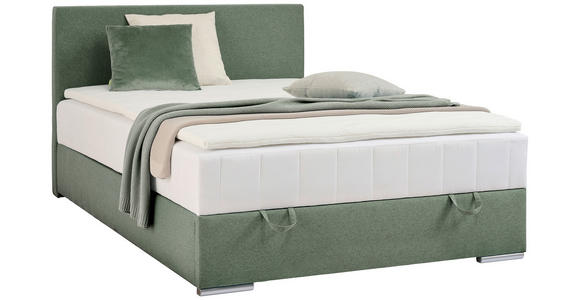 BOXBETT 90/200 cm in Grün - Chromfarben/Grün, KONVENTIONELL, Kunststoff/Textil (90/200cm) - Carryhome