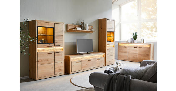 VITRINE 63,8/198,4/41 cm - Schwarz, KONVENTIONELL, Glas/Holz (63,8/198,4/41cm) - Cantus