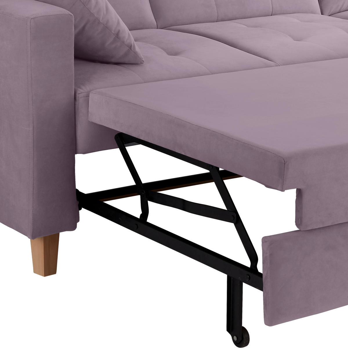 ECKSOFA Flieder Samt  - Flieder/Naturfarben, Design, Holz/Textil (231/160cm) - Livetastic