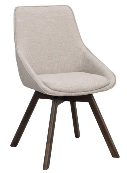 STOL   flatväv  - beige/mörkbrun, Klassisk, metall/trä (51/88/60cm) - Rowico