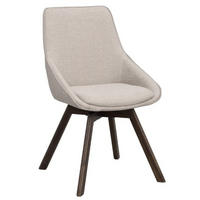 STOL   flatväv  - beige/mörkbrun, Klassisk, metall/trä (51/88/60cm) - Rowico