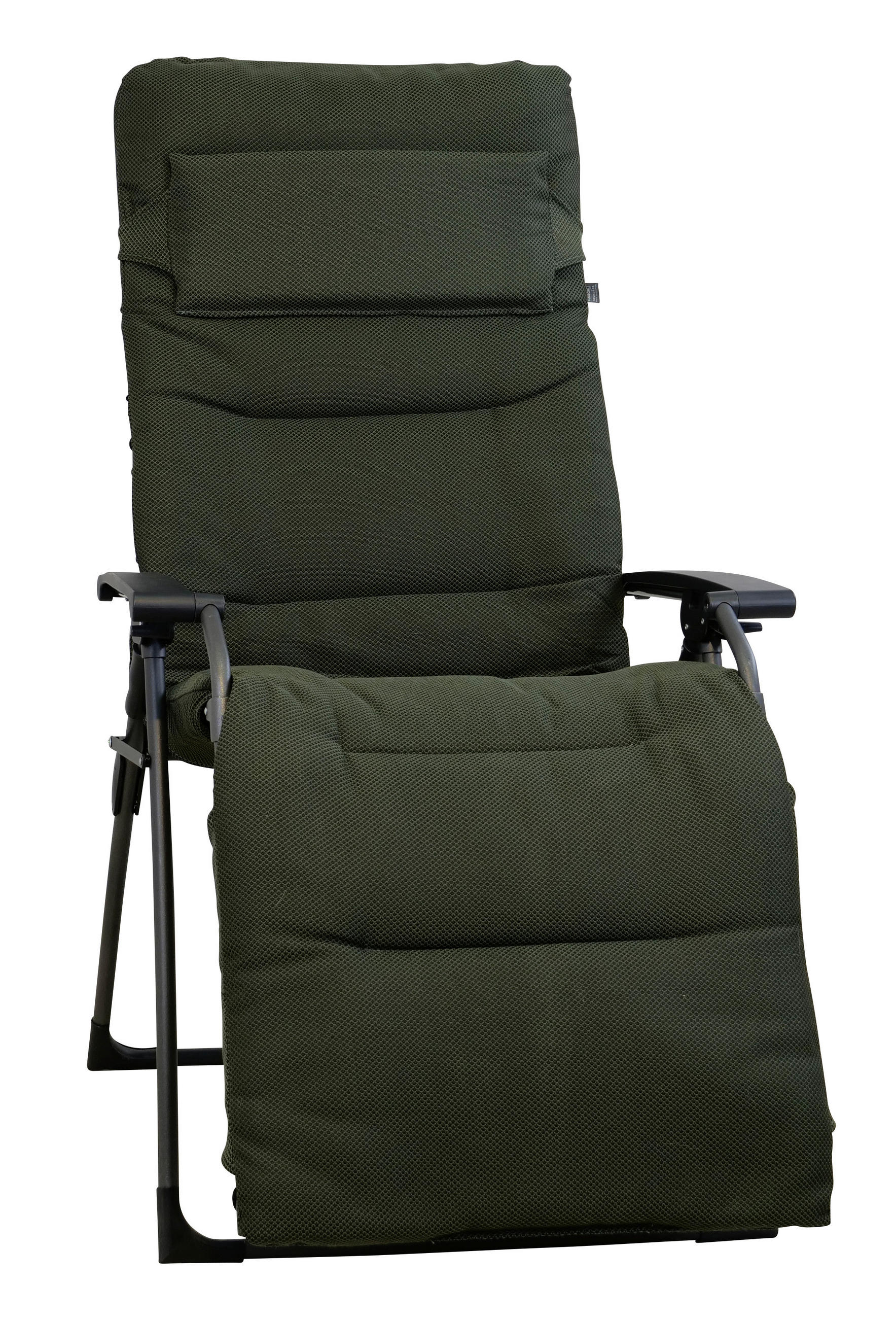 GARTEN-RELAXSESSEL Stahl  - Dunkelgrün, KONVENTIONELL, Kunststoff/Textil (71/130/64cm)