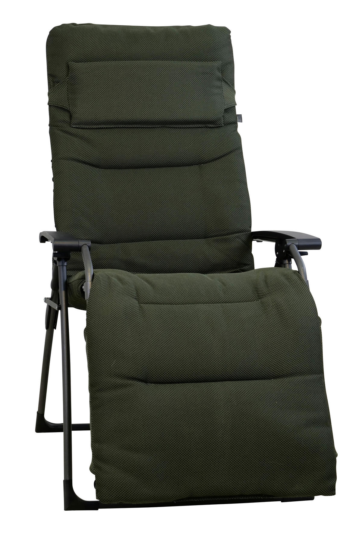 GARTEN-RELAXSESSEL Stahl  - Dunkelgrün, KONVENTIONELL, Kunststoff/Textil (71/130/64cm)