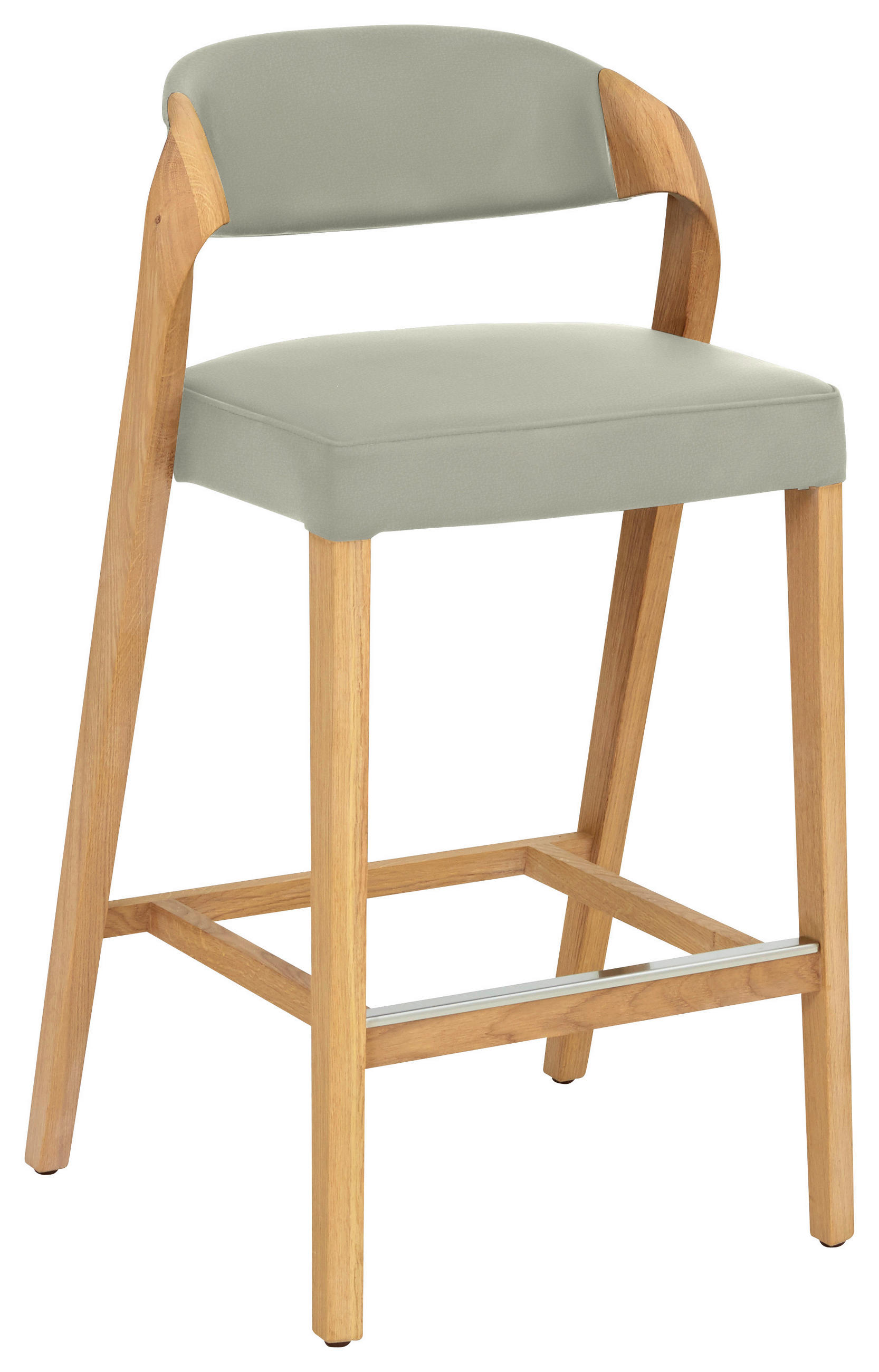 TRESENSTUHL in Wildeiche, Grauweiß  - Wildeiche/Grauweiß, Natur, Leder/Holz (51/93/49cm) - Voglauer