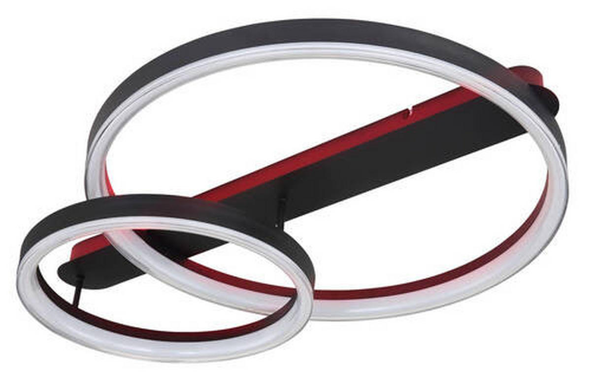 LED-DECKENLEUCHTE 50 W    82,5/60/13,5 cm  - Opal/Schwarz, Trend, Kunststoff/Metall (82,5/60/13,5cm) - Globo