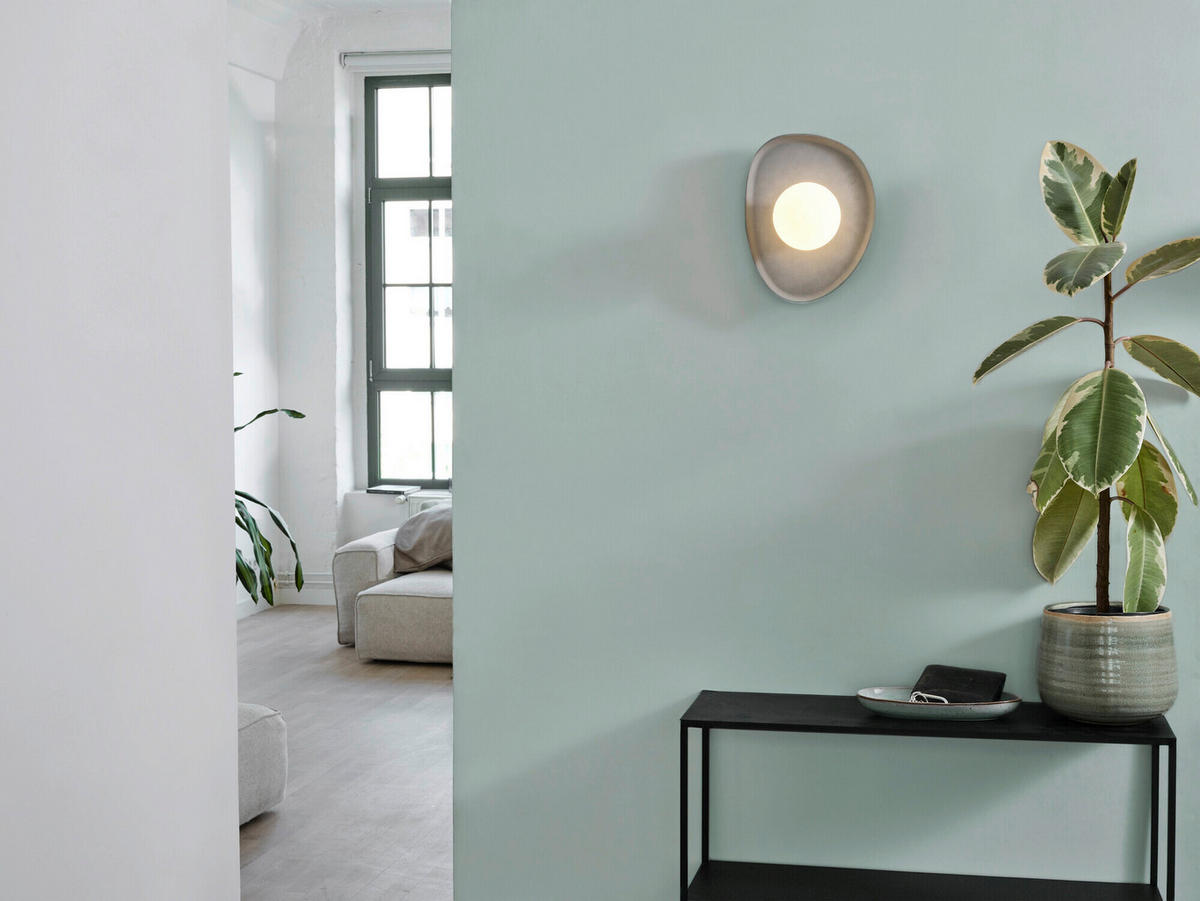 WANDLEUCHTE 20/13.5/26 cm   - Grau, Basics, Glas/Stein (20/13.5/26cm) - Osram