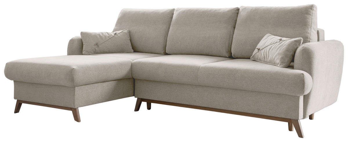 KUTNA GARNITURA tekstil  bež   - prirodne boje/bež, tekstil/drvo (157/235cm) - MID.YOU