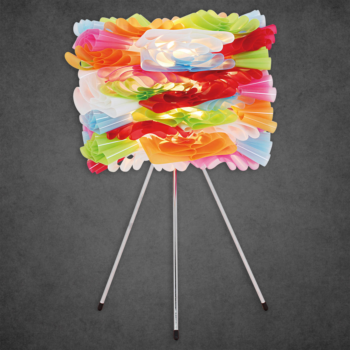 TISCHLEUCHTE VOLANT 28/43 cm   - Chromfarben/Multicolor, Trend, Kunststoff/Metall (28/43cm) - Näve