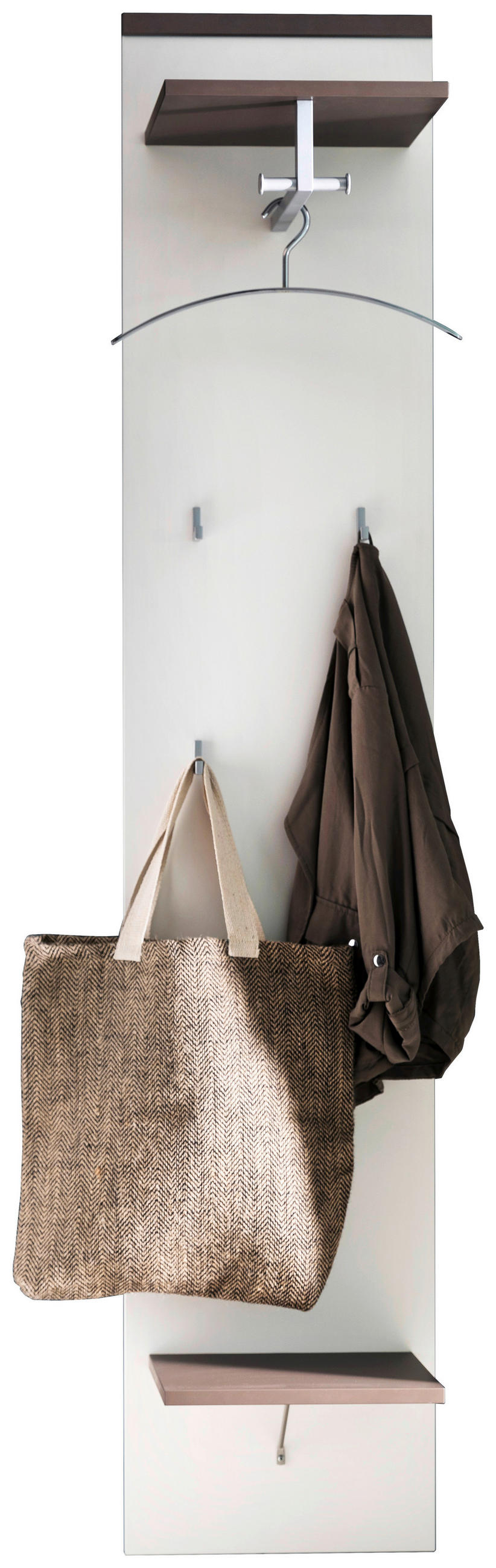 GARDEROBENPANEEL Braun, Weiß - Braun/Weiß, Design (40/199/32cm) - Cassando