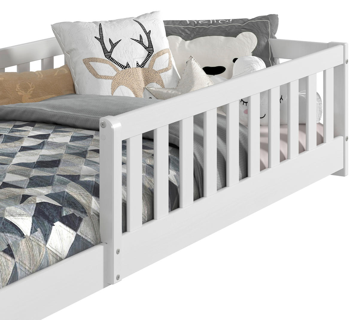 BODENBETT 90/200 cm  in Weiß  - Weiß, MODERN, Holz/Holzwerkstoff (90/200cm) - P & B