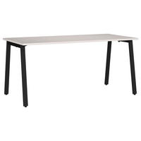 SCHREIBTISCH 160/80/75 cm, Schwarz, Kaschmir, in verschiedenen Holz-Dekoren erhältlich, justierbare Füße  - Kaschmir/Schwarz, MODERN, Holzwerkstoff/Metall (160/80/75cm) - Novel