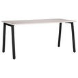 SCHREIBTISCH 160/80/75 cm, Schwarz, Kaschmir, in verschiedenen Holz-Dekoren erhältlich, justierbare Füße  - Kaschmir/Schwarz, MODERN, Holzwerkstoff/Metall (160/80/75cm) - Novel