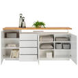 SIDEBOARD 196/92/41,5 cm  - Eichefarben/Weiß, KONVENTIONELL, Holz/Holzwerkstoff (196/92/41,5cm) - Novel