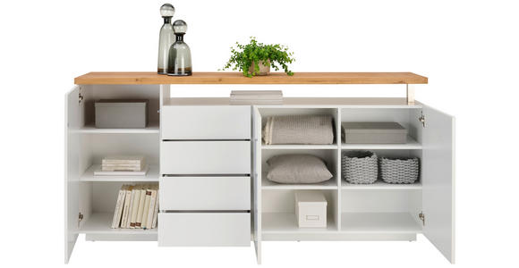 SIDEBOARD 196/92/41,5 cm  - Eichefarben/Weiß, KONVENTIONELL, Holz/Holzwerkstoff (196/92/41,5cm) - Novel