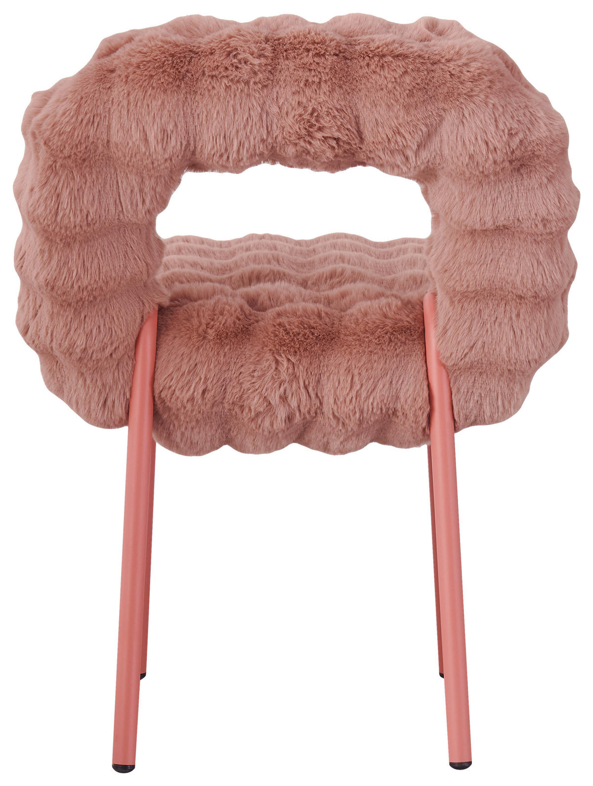 STUHL Webpelz Rosa  - Rosa, Design, Textil/Metall (56/79/61cm) - Stylife