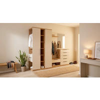 GARDEROBE  in 280/222,5/62 cm  - Champagner/Eichefarben, KONVENTIONELL, Glas/Holzwerkstoff (280/222,5/62cm)