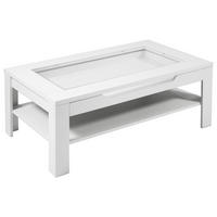 COUCHTISCH ESG, Klarglas 110/43/67 cm rechteckig Weiß  - Weiß, MODERN, Glas/Holzwerkstoff (110/43/67cm) - MID.YOU