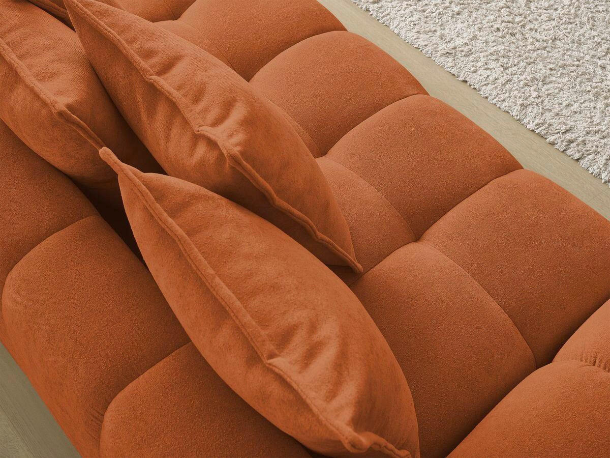 SCHLAFSOFA EVEREST  mit Rücken echt, Armteil links, Armteil rechts Struktur Orange  - Schwarz/Orange, MODERN, Kunststoff/Textil (278/115/90cm)