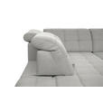 ECKSOFA in Webstoff Hellgrau  297/216 cm  - Hellgrau/Schwarz, Design, Holz/Textil (297/216cm) - Xora