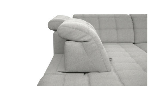 ECKSOFA in Webstoff Hellgrau 297/216 cm - Hellgrau/Schwarz, Design, Holz/Textil (297/216cm) - Xora
