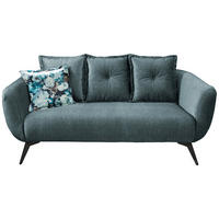 2,5-SITZER Velours Blau, Multicolor  - Blau/Multicolor, MODERN, Holz/Textil (196/94/103cm) - Livetastic