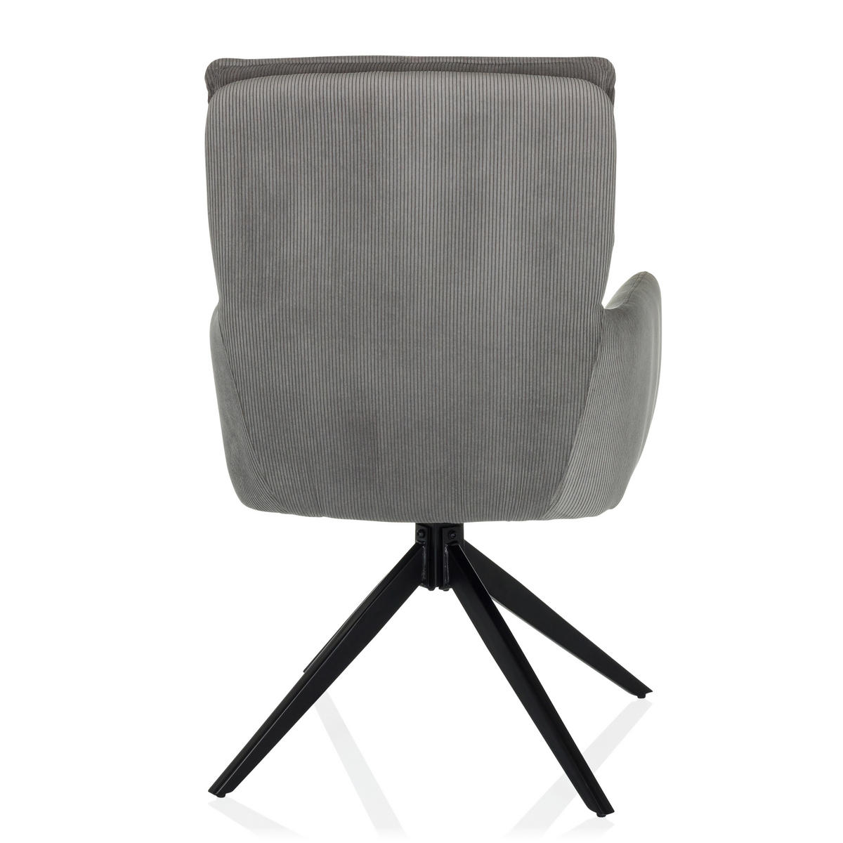 ARMLEHNSTUHL  in Cord  - Schwarz/Grau, MODERN, Textil/Metall (58/94/60cm) - MID.YOU