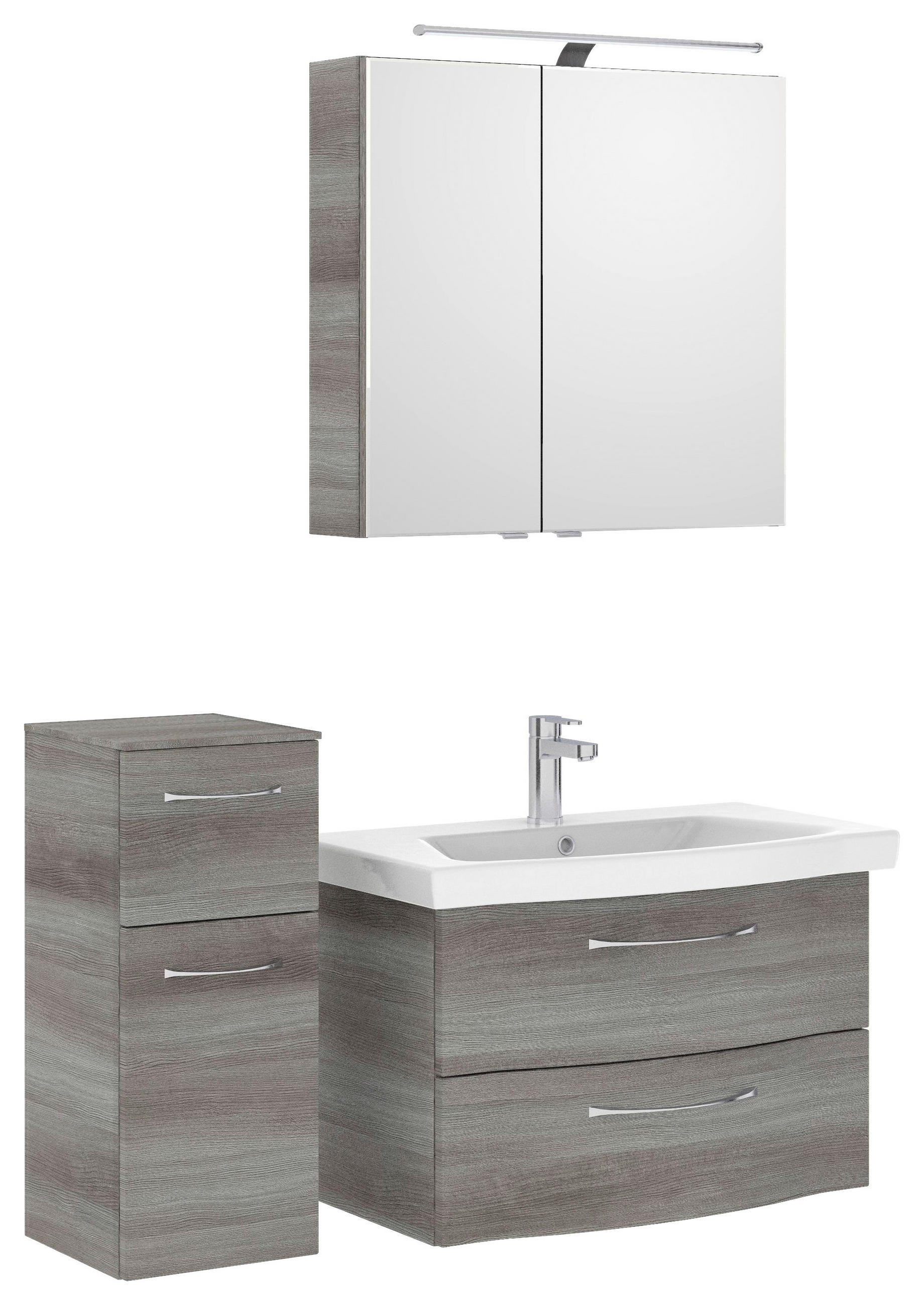 BADEZIMMER 4-teilig in 112 cm - Chromfarben/Graphitfarben, KONVENTIONELL, Glas/Keramik (112cm) - Pelipal