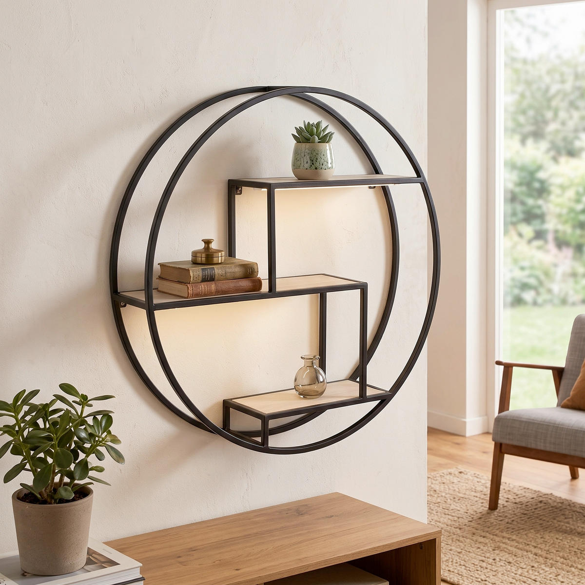 WANDREGAL Schwarz  - Schwarz, Design, Metall (62/14/62cm)