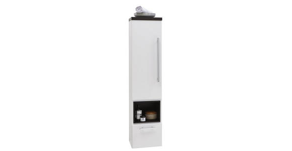 SEITENSCHRANK 30/128/30 cm - Chromfarben/Weiß, MODERN, Glas/Holzwerkstoff (30/128/30cm) - Dieter Knoll