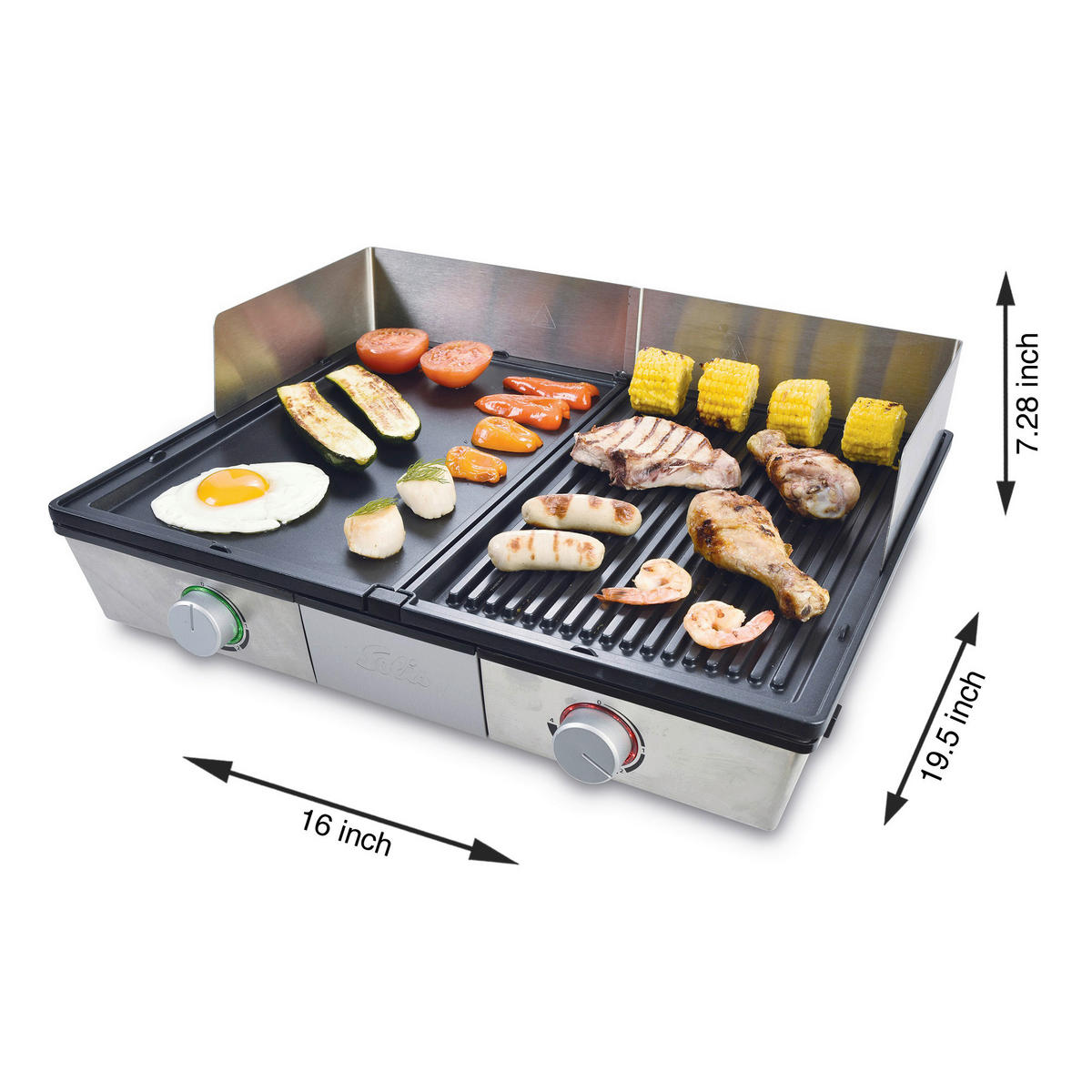 TISCHGRILL  - Silberfarben, Basics, Metall (19/50/41cm)