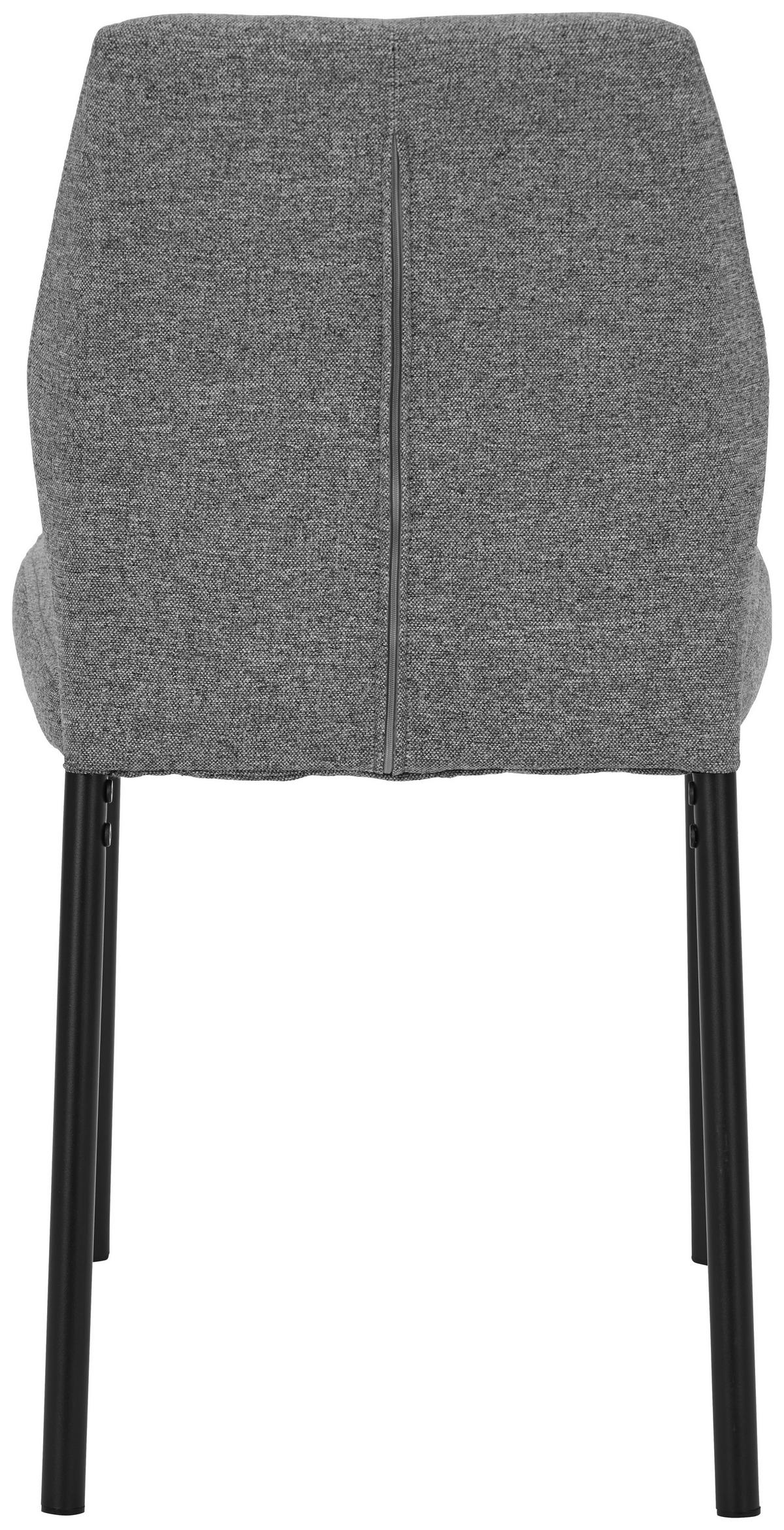 STUHL  in Stahl Webstoff Metall, Textil  - Schwarz/Grau, MODERN, Textil/Metall (46/86/53cm) - MID.YOU