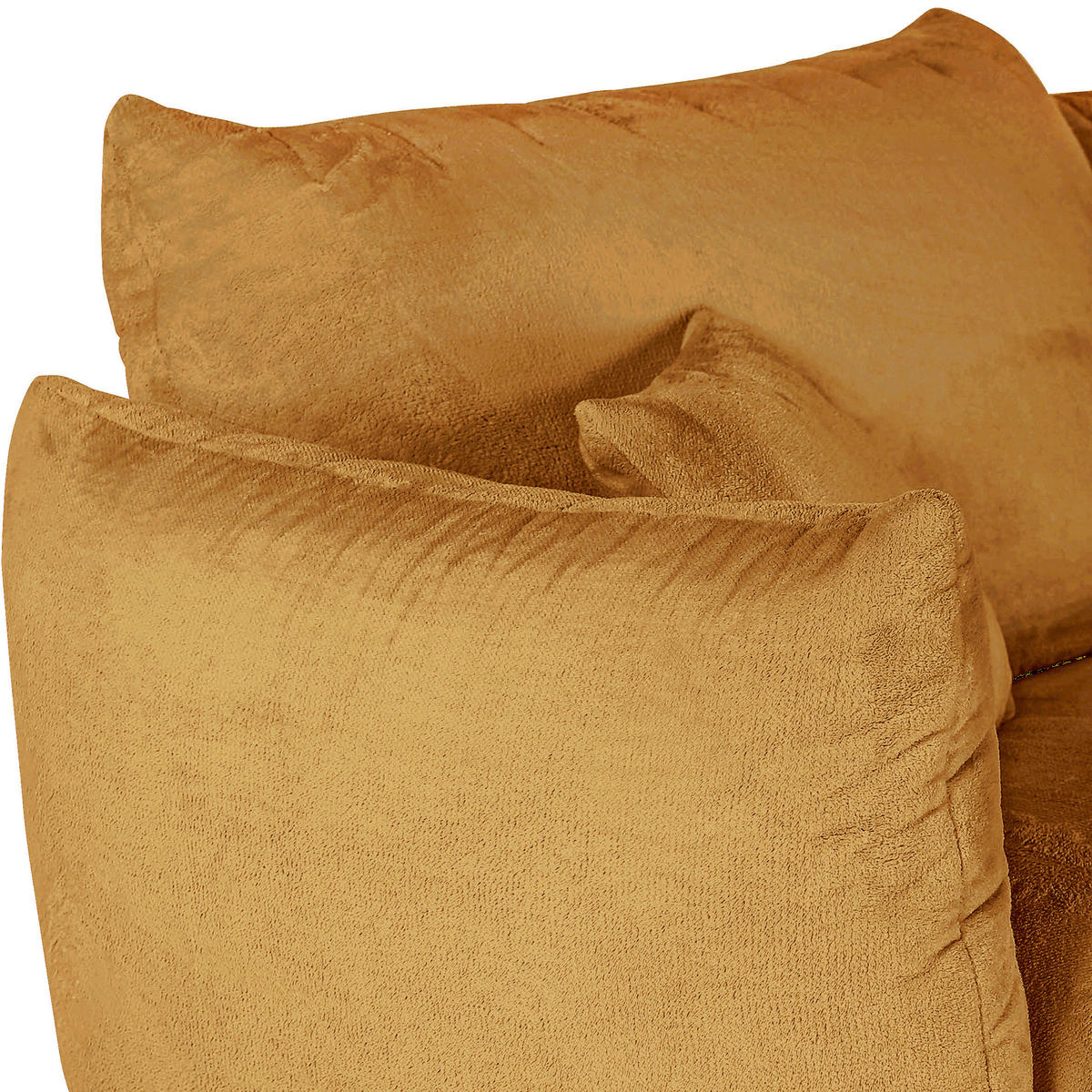 BIG SOFFA i plysch orange  - orange/svart, Klassisk, textil/plast (240/78/107cm) - MID.YOU