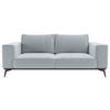 2-SITZER-SOFA in beflockt Hellgrau  - Hellgrau/Schwarz, Design, Holz/Textil (250/87/95cm) - MID.YOU