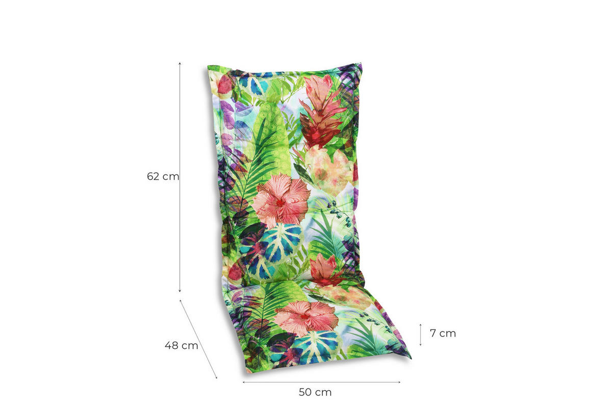 SESSELAUFLAGE Blume  - Blau/Lila, Design, Textil (50/7/108cm)