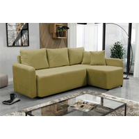 ECKSOFA STERN Grün Bouclé Zierkissen, Rückenkissen, Bettkasten  - Schwarz/Grün, Design, Kunststoff/Textil (207/152cm) - MID.YOU