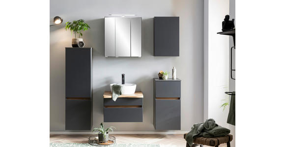 UNTERSCHRANK 40/79/35 cm - Graphitfarben/Grau, Natur, Holzwerkstoff (40/79/35cm) - Xora
