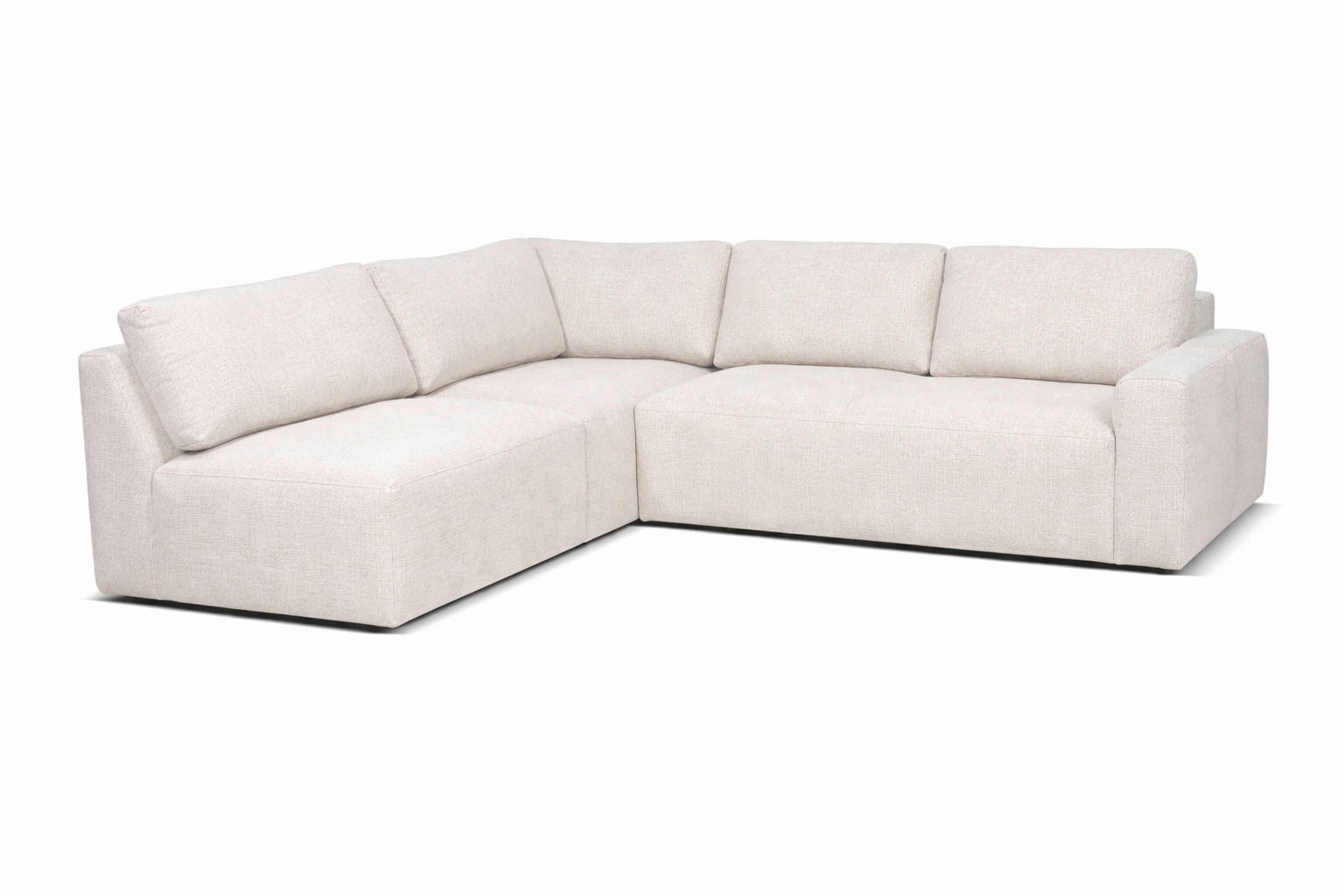 ECKSOFA MAZA in Creme  237/275 cm  - Creme/Schwarz, Design, Textil (237/275cm) - Livetastic