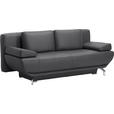 SCHLAFSOFA  in Echtleder Dunkelgrau  - Chromfarben/Dunkelgrau, Design, Leder/Metall (210/87/97cm) - Dieter Knoll