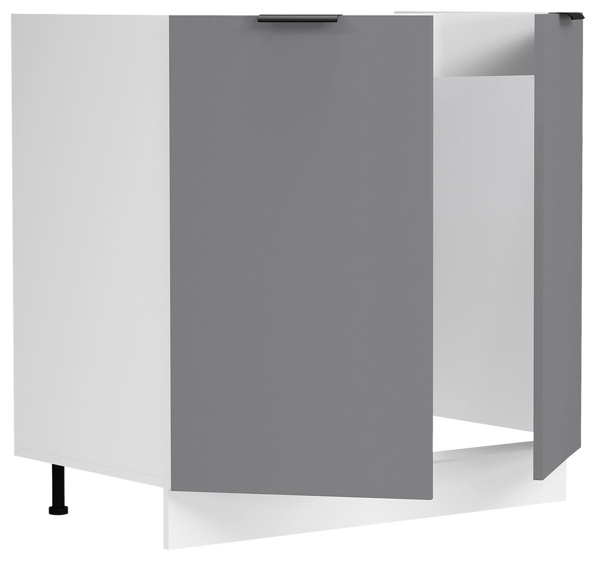 SPÜLENUNTERSCHRANK 80/82/46 cm  in Anthrazit, Weiss  - Weiss/Anthrazit, Trend, Holzwerkstoff/Kunststoff (80/82/46cm) - MID.YOU