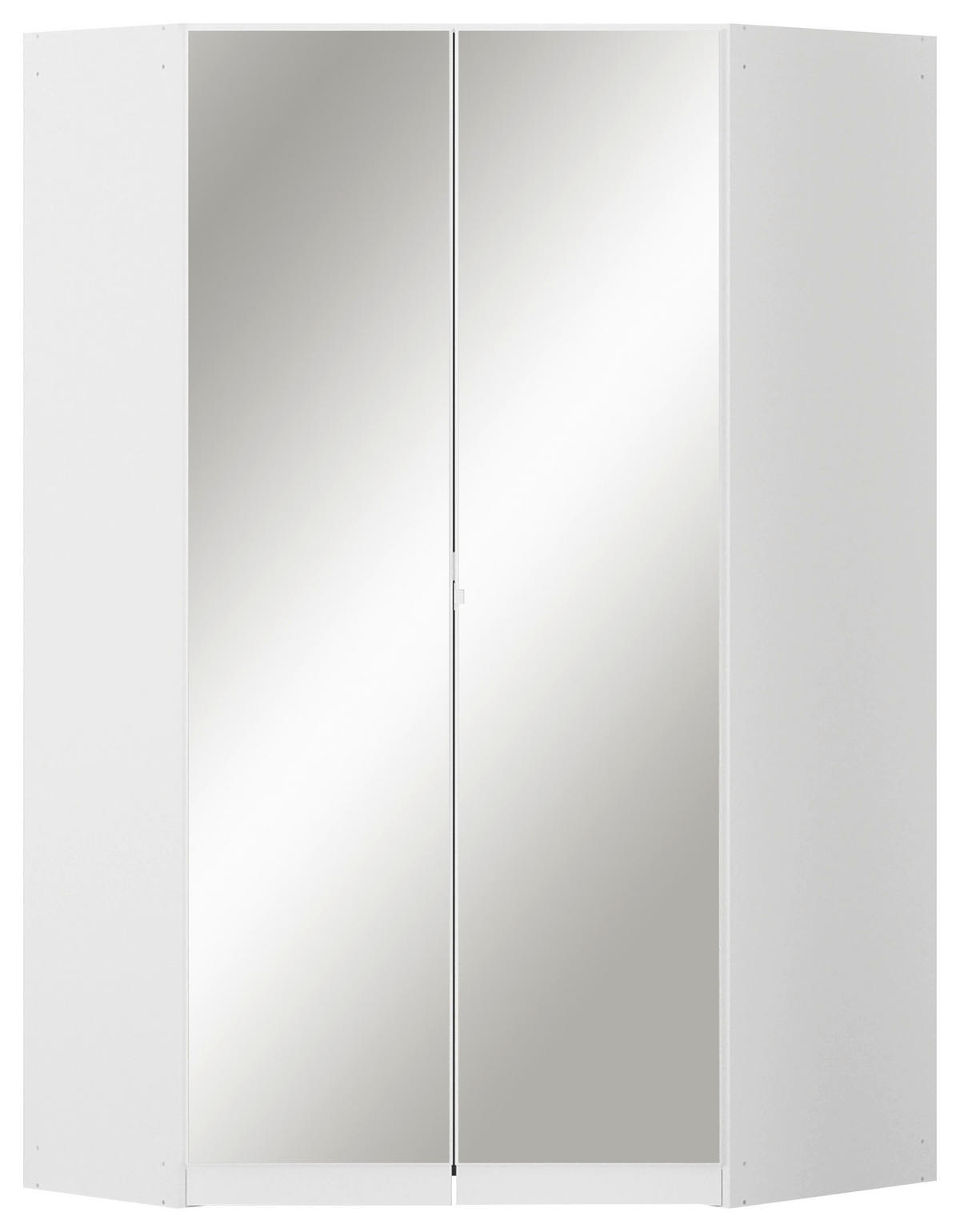 ECKKLEIDERSCHRANK 117/197/104 cm  - Chromfarben/Weiss, Modern, Holzwerkstoff (117/197/104cm) - Rauch Möbel