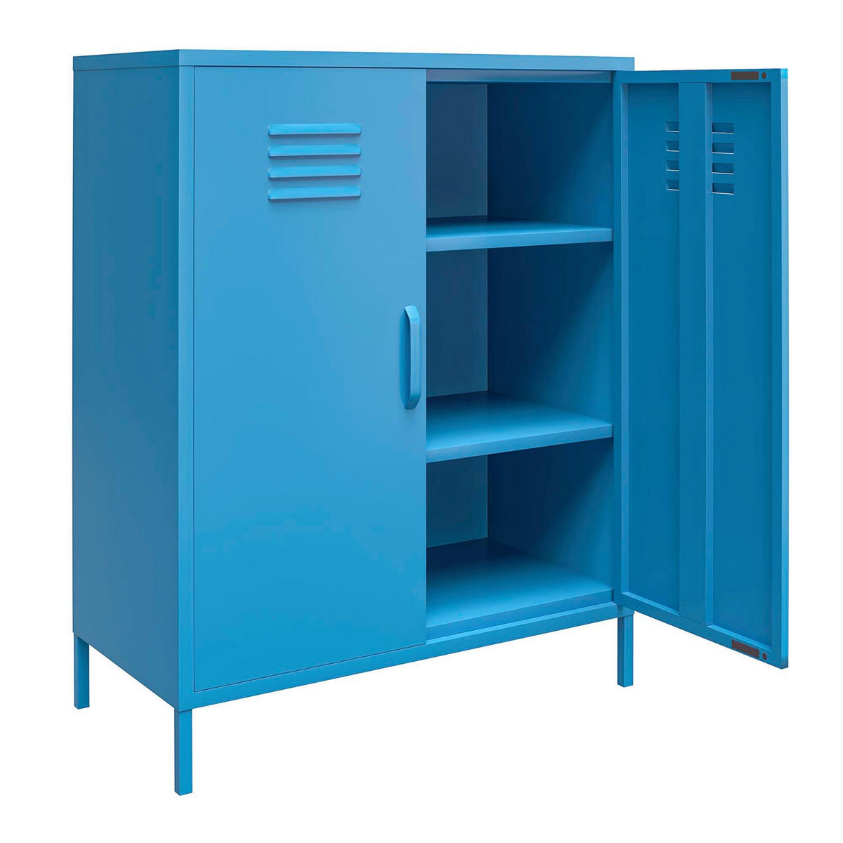 HIGHBOARD Cache  in 80/101/40 cm  - Blau, Design, Metall (80/101/40cm) - MID.YOU
