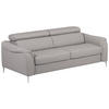 SCHLAFSOFA in Leder Hellgrau  - Hellgrau, Design, Leder/Metall (203/77-98/103cm) - MID.YOU