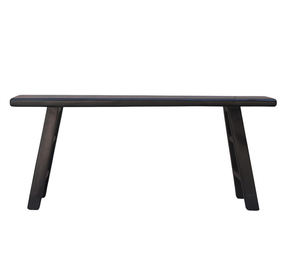 HOCKERBANK 120/25/50 cm Schwarz Recyclingholz vollmassiv  - Schwarz, Design, Holz (120/25/50cm) - Livetastic