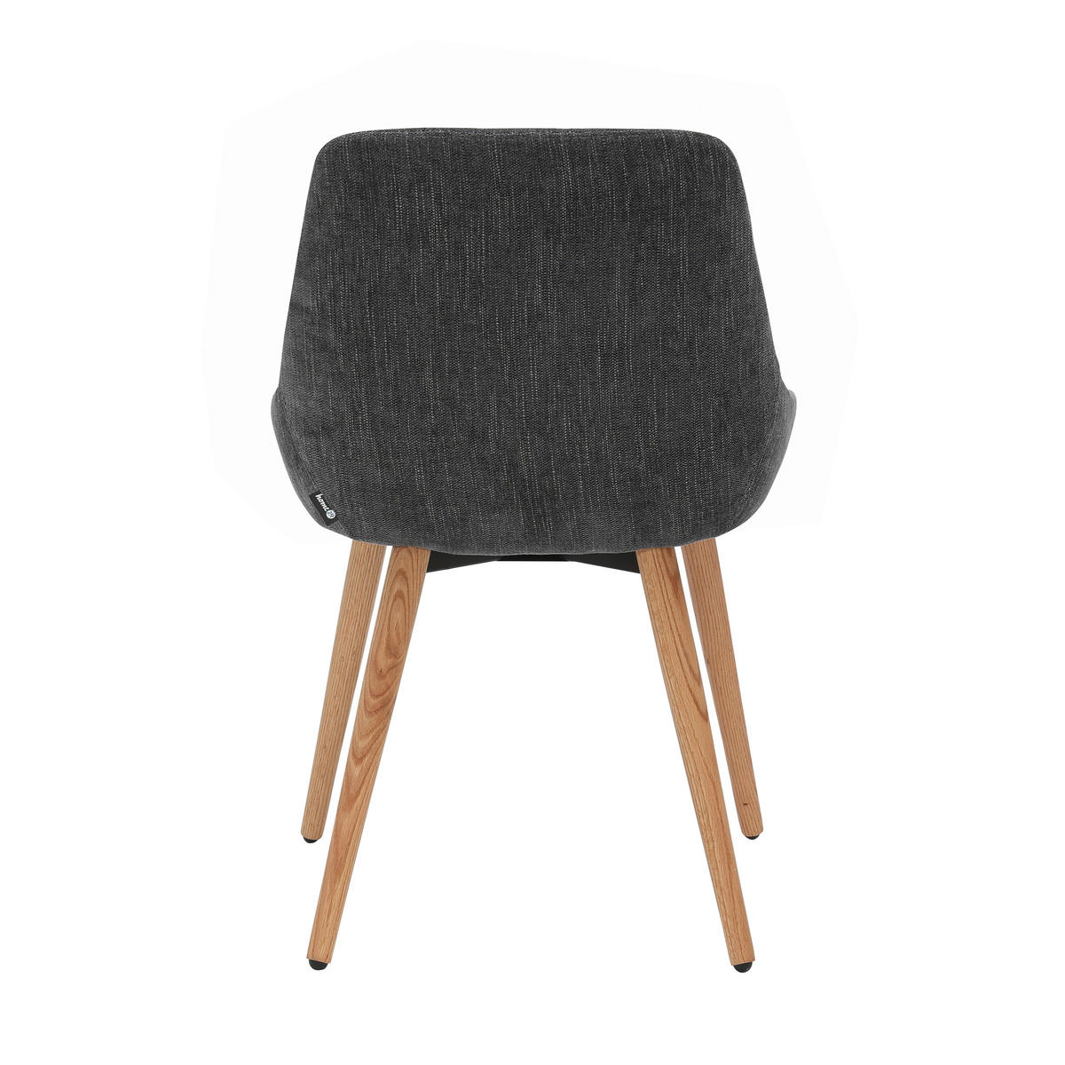 STUHL   Chenille  - Dunkelgrau/Naturfarben, Modern, Holz/Textil (52/81/56,5cm) - home24