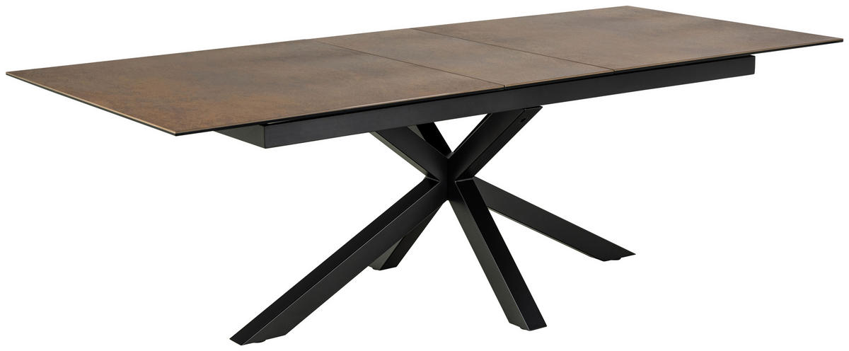 STOL ZA BLAGOVAONICU  smeđa  keramika      - smeđa/crna, Design, metal/keramika (200-240/100/75,5cm) - MID.YOU