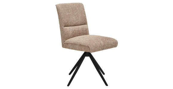 STUHL - Sandfarben/Schwarz, Design, Textil/Metall (48/91/67cm) - Moderano