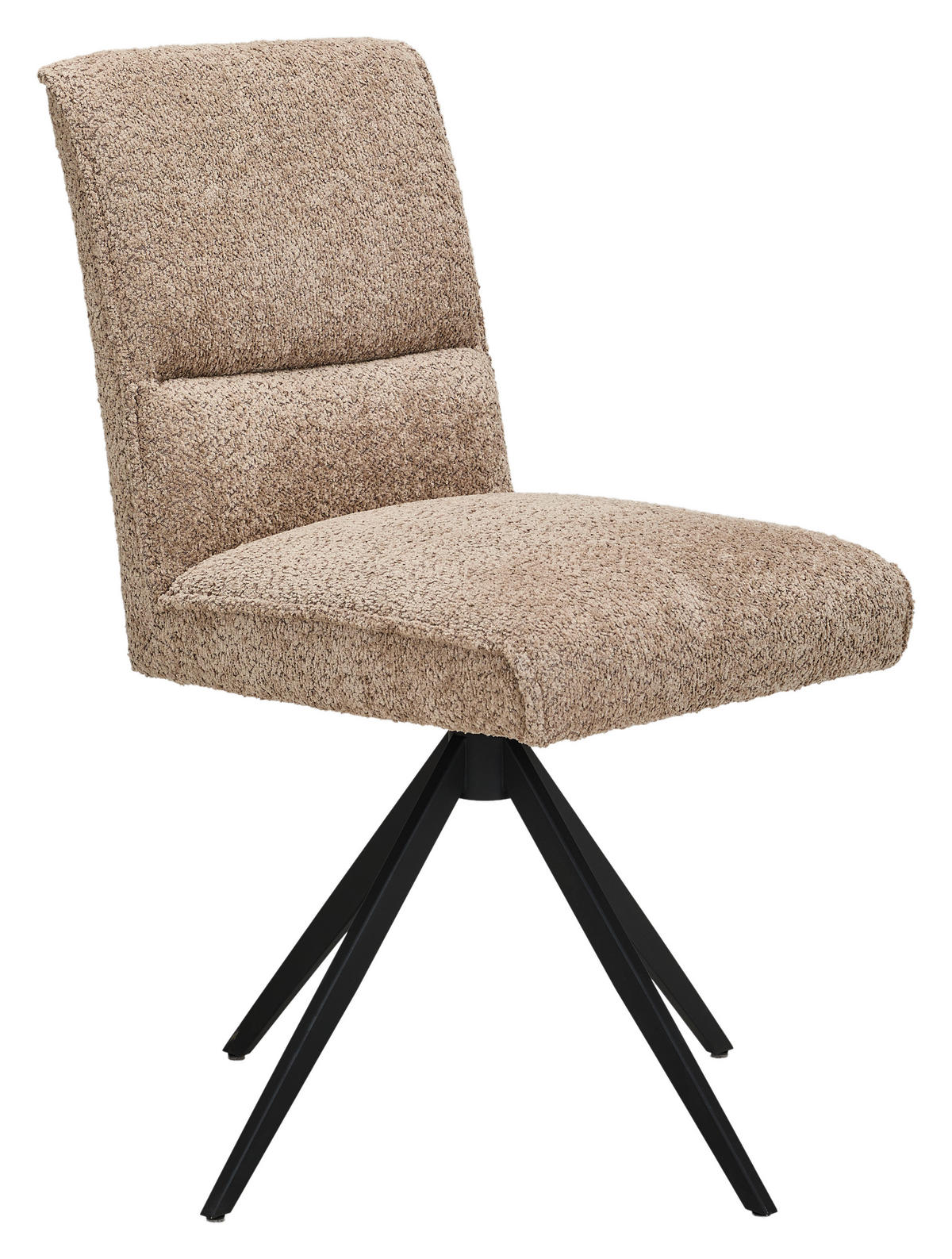 STUHL - Sandfarben/Schwarz, Design, Textil/Metall (48/91/67cm) - Moderano
