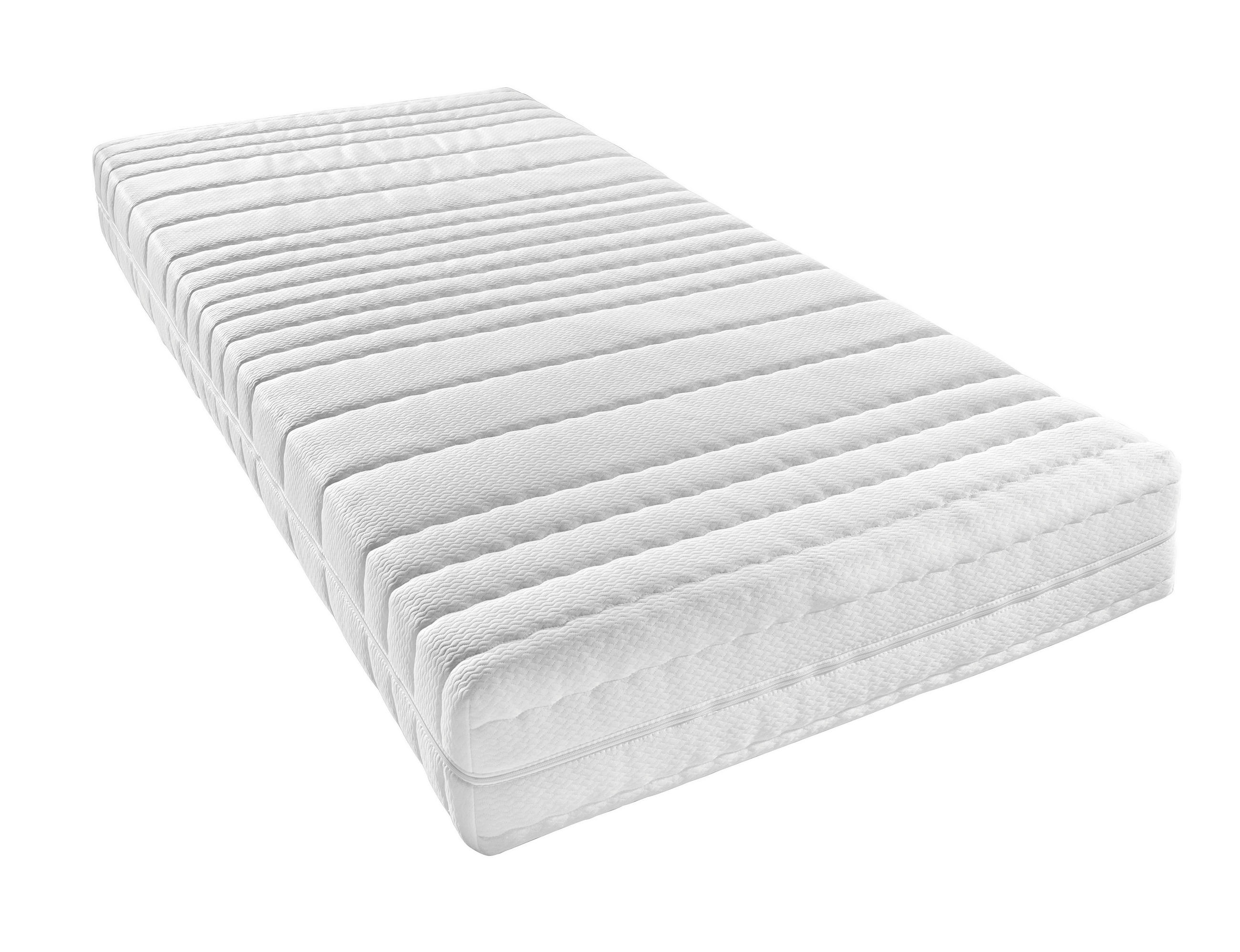 TASCHENFEDERKERNMATRATZE H3 90/200 cm, Höhe ca.: 20 cm, H3 = fest, 5-Zonen - Weiß, Basics, Textil (90/200cm) - Breckle