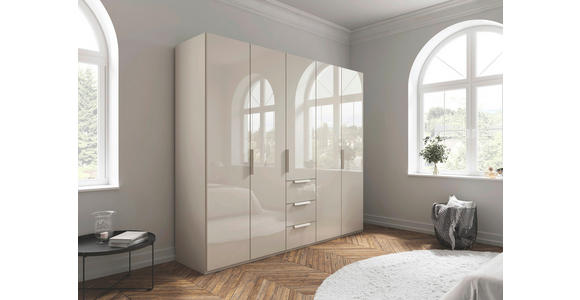 DREHTÜRENSCHRANK 251/223/61 cm,  in Champagner, 5-türig  - Champagner, Basics, Glas/Holzwerkstoff (251/223/61cm) - Novel