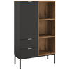 HIGHBOARD  in 80/138/42 cm  - Alufarben/Graphitfarben, Design, Holzwerkstoff/Metall (80/138/42cm) - Stylife